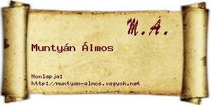 Muntyán Álmos névjegykártya